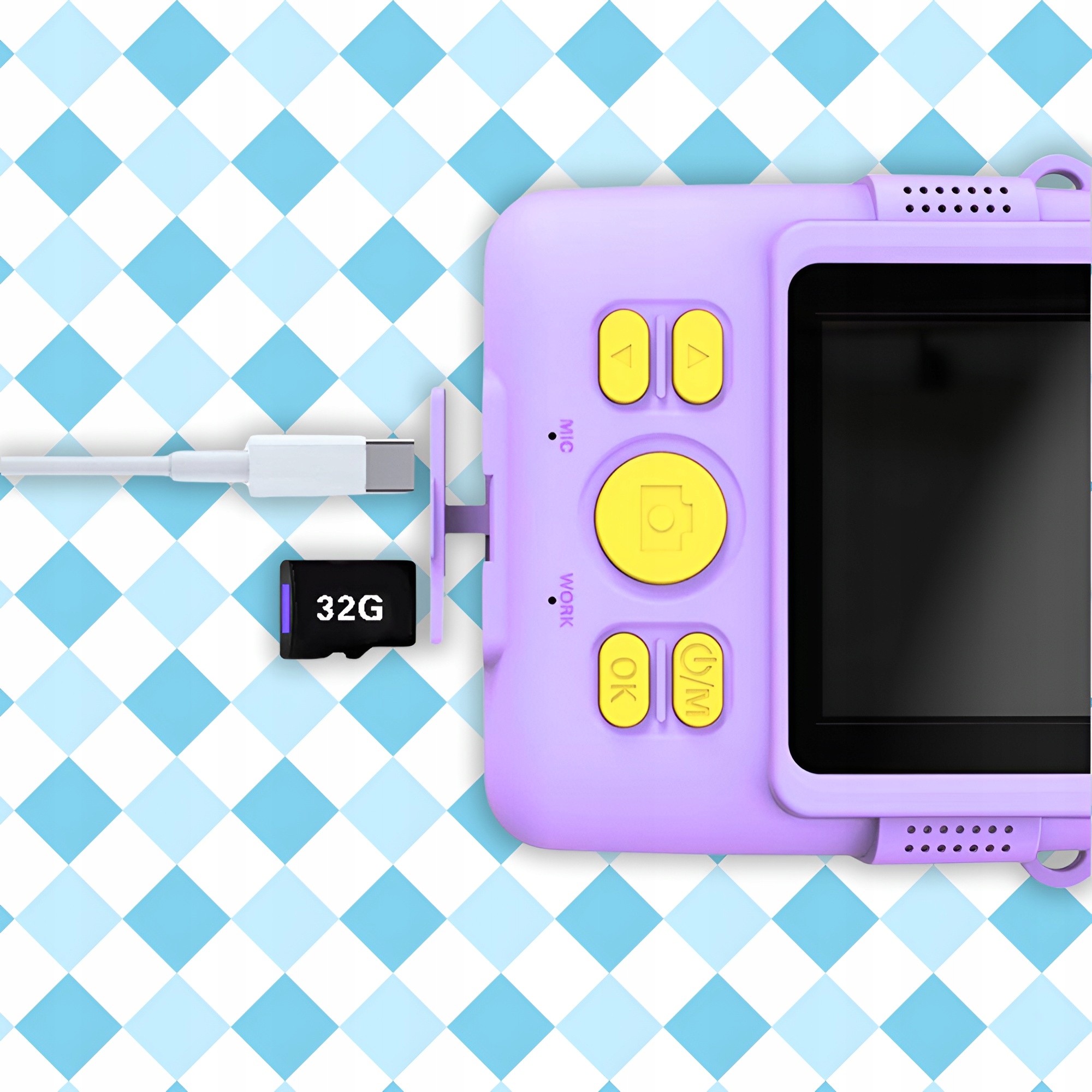 APARAT NATYCHMIASTOWY CYFROWY DLA DZIECI Z DRUKARKĄ + KARTA 32GB + 14 ROLEK Funkcje nagrywanie filmów samowyzwalacz wybór trybu fotografowania zoom cyfrowy