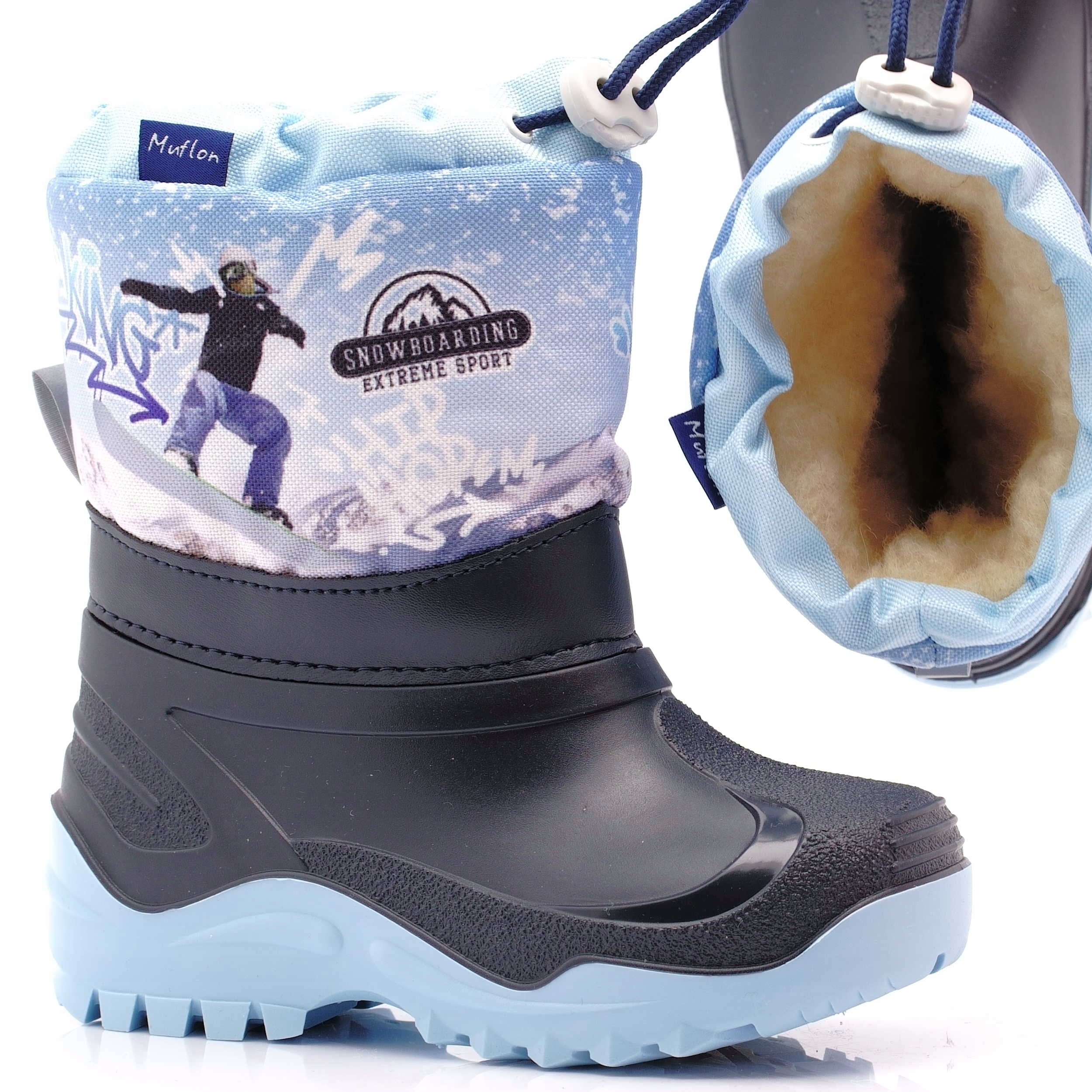 ŚNIEGOWCE ZIMOWE BUTY OCIEPLANE DZIECIĘCE 21/22 Rozmiar 22