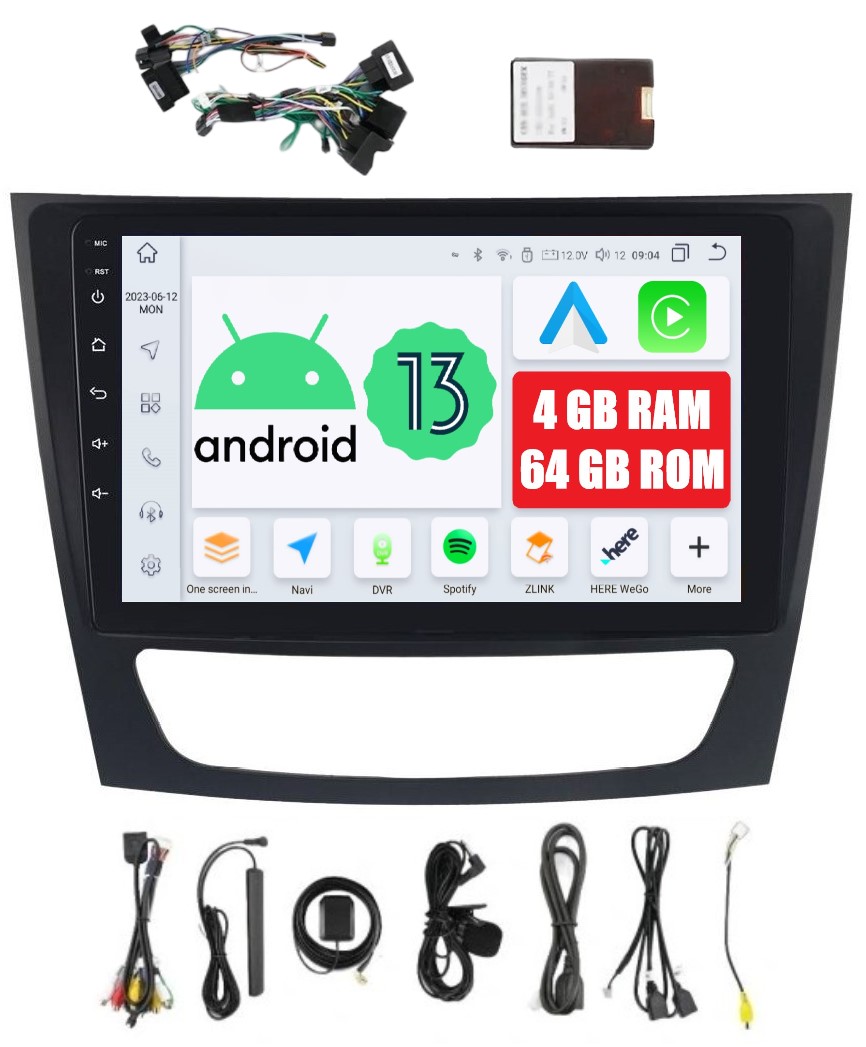 Navigácia Android Mercedes Cls W219 E W211 4/64 Gb Dsp Carplay Lte