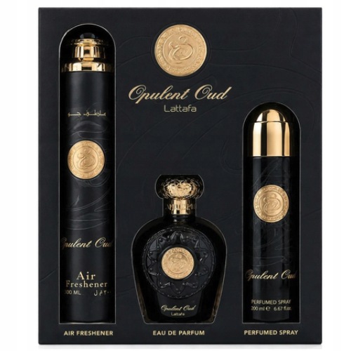 Lattafa Opulent Oud Set Parfémovaná voda 100 ml, Deo 200 ml, Osvěžovač