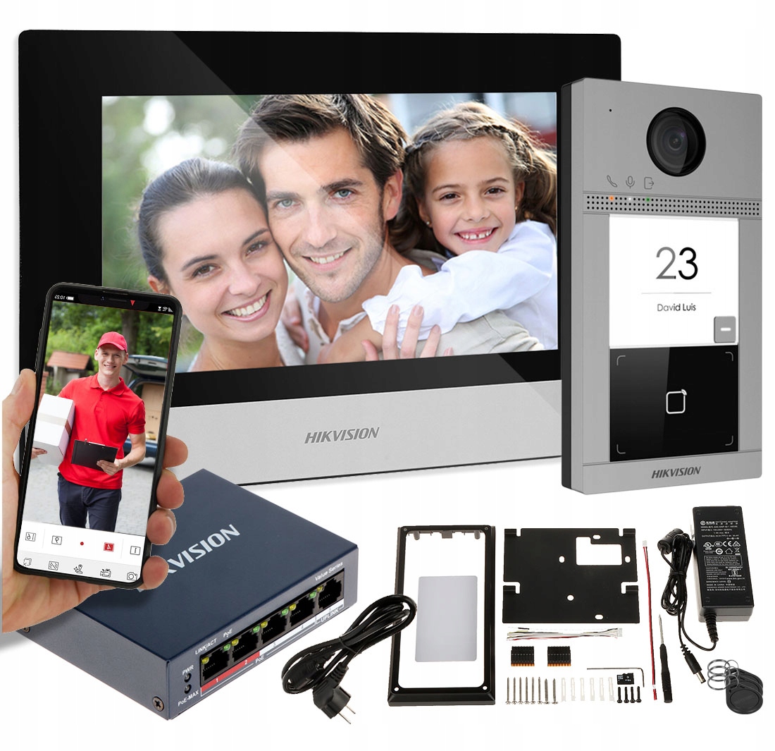 

Zestaw Wideodomofon DS-KIS604-S Hikvision WiFi Sd