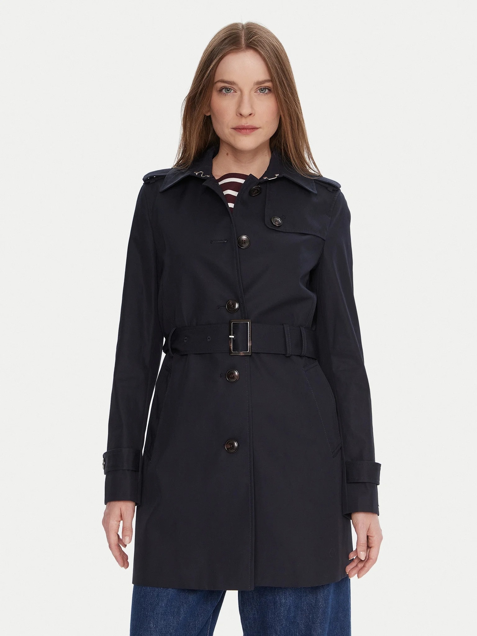 Tommy Hilfiger – Klasický Modrý Kabát S Klopami, Velikost 7A