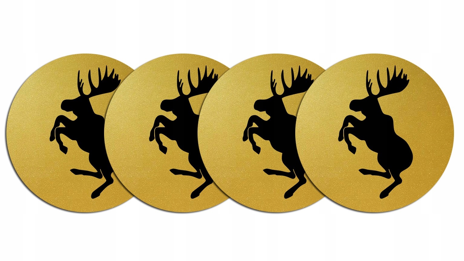 Wycinane naklejki Łoś Z Tłem na dekielki felg kołpaki do Saab Volvo złote