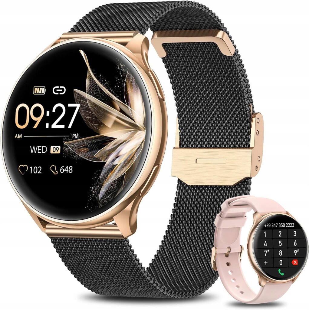 Smartwatch Dla Kobiet S53 Bluetooth Pomiar Zdrowia 2 Paski Czarny Różowy