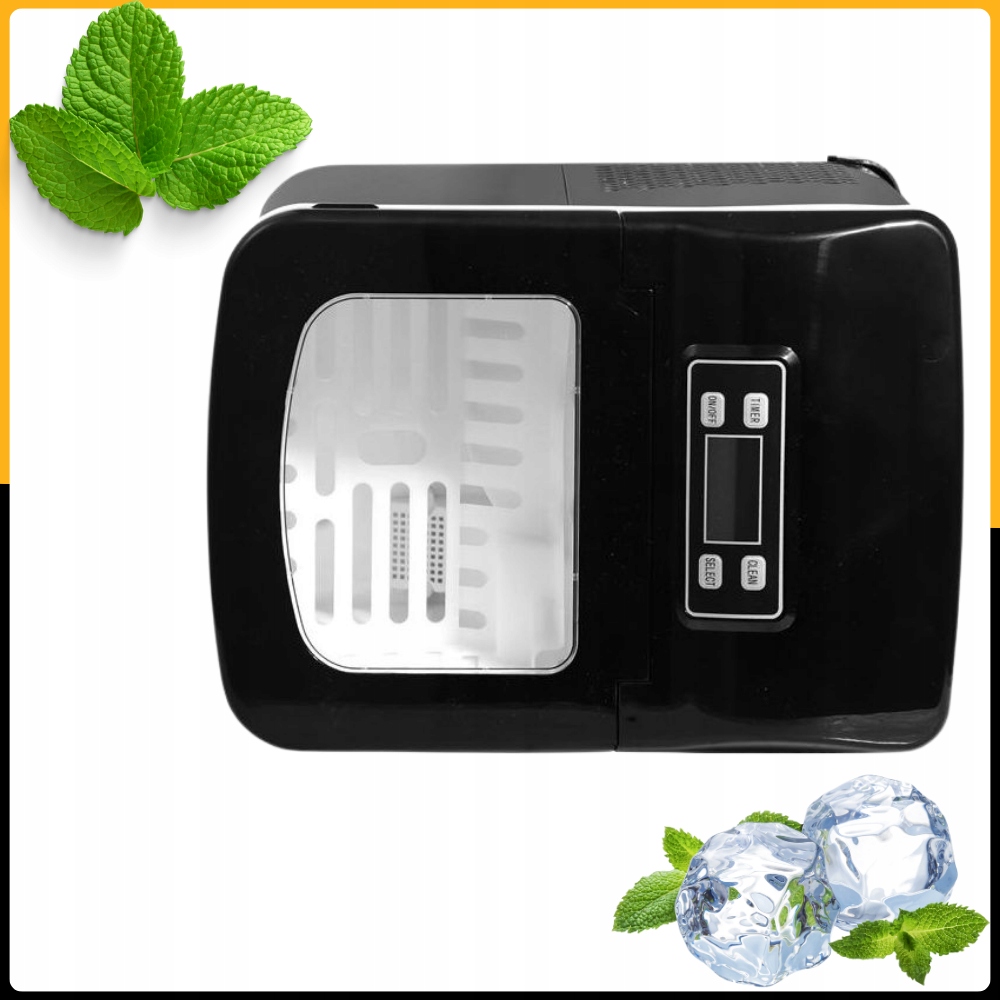 KOSTKARKA DO LODU MASZYNA DO LODU Wydajna Kostki Lodu CZARNY 120W 12KG/24H Stan opakowania oryginalne