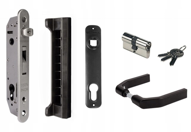 Locinox Zestaw Bramowy Fortylock 92mm Inox Klamka Czarna