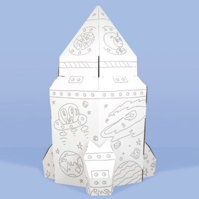 DUŻA Rakieta kartonowa Tektorado do malowania - prezent dla dzieci Wysokość produktu 169 cm