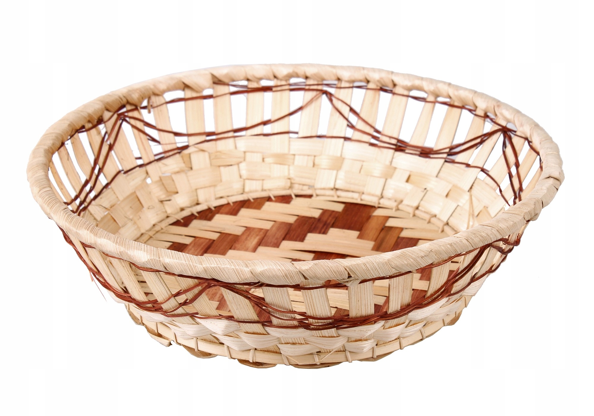 OKRĄGŁY KOSZYK BAMBUSOWY 23x23x7 cm