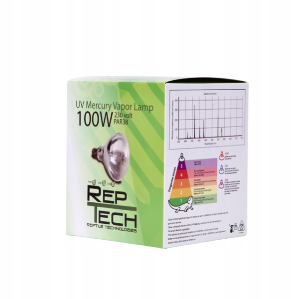 Reptech Solární žárovka 3v1 Uva Uvb Ir 100W