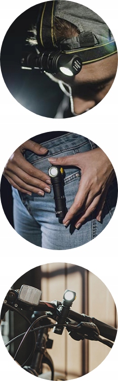 LATARKA RĘCZNA AKUMULATOROWA WIELOFUNKCYJNA TRWAŁA NA ROWER BARWA CIEPŁA Waga 114 g