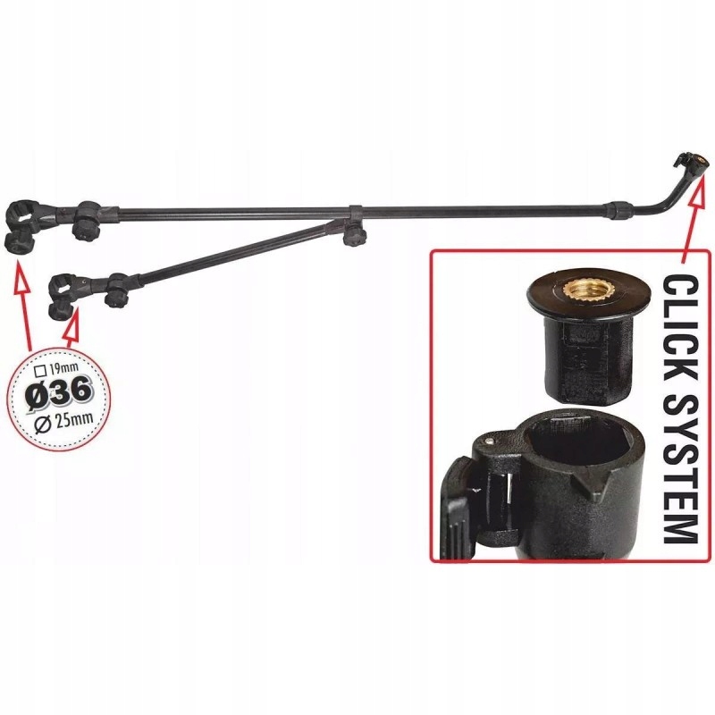 Ramię Do Feedera Wysięgnik Traper Feeder Click 80+40cm Teleskopowe D25/36mm