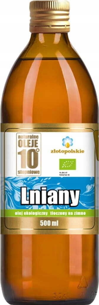 Levně Lněný Olej Lisovaný Za Studena Bio 500 ml Polské Zlato