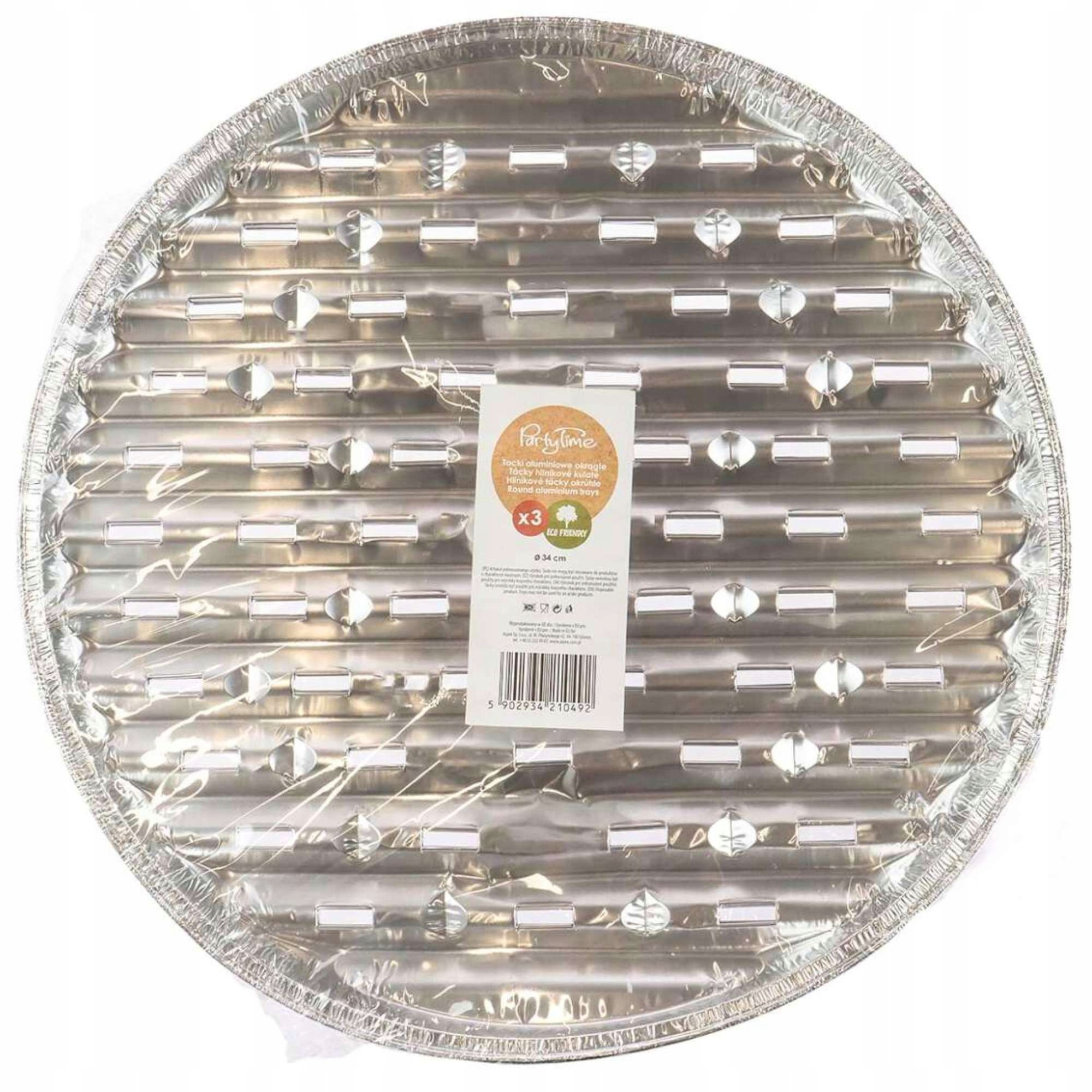 

Tacki Grill Aluminiowe na Grilla Okrągłe 34cm 3szt