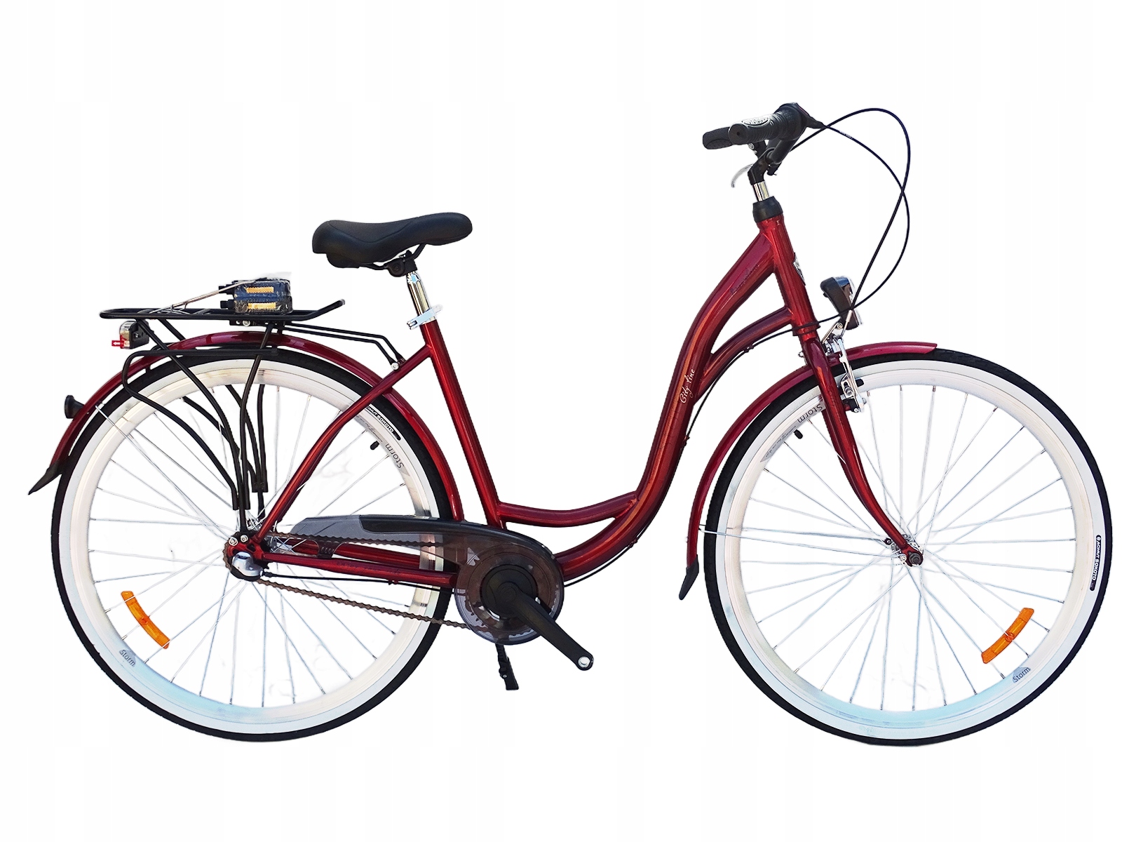 Rower Miejski Storm Barcelona 28/3 Nexus Bordowy Połysk 19'' Damka