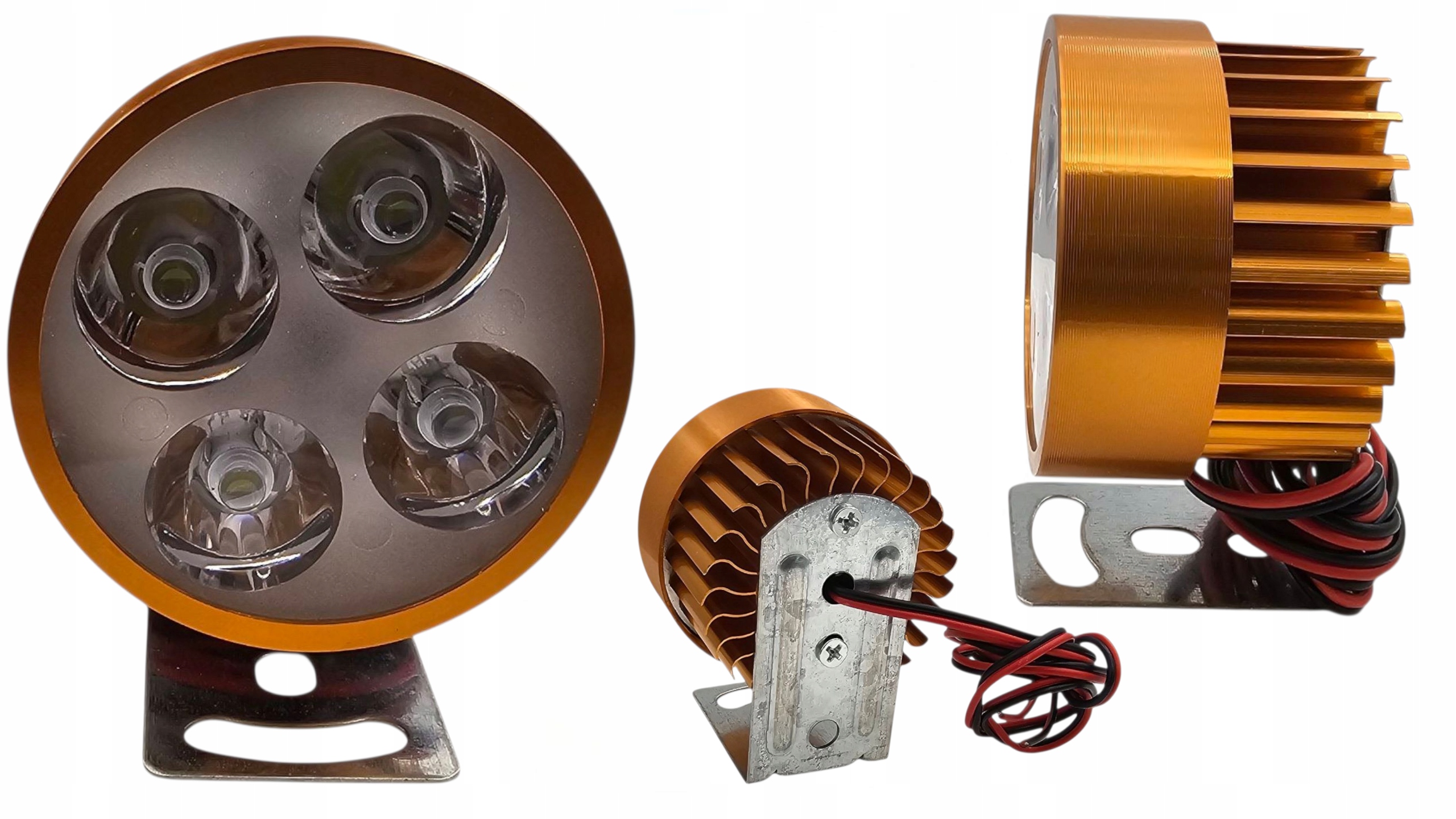 Halogen Motocyklowy Lampa Reflektor Motocyklowe Quad 90LM 10W Złoty