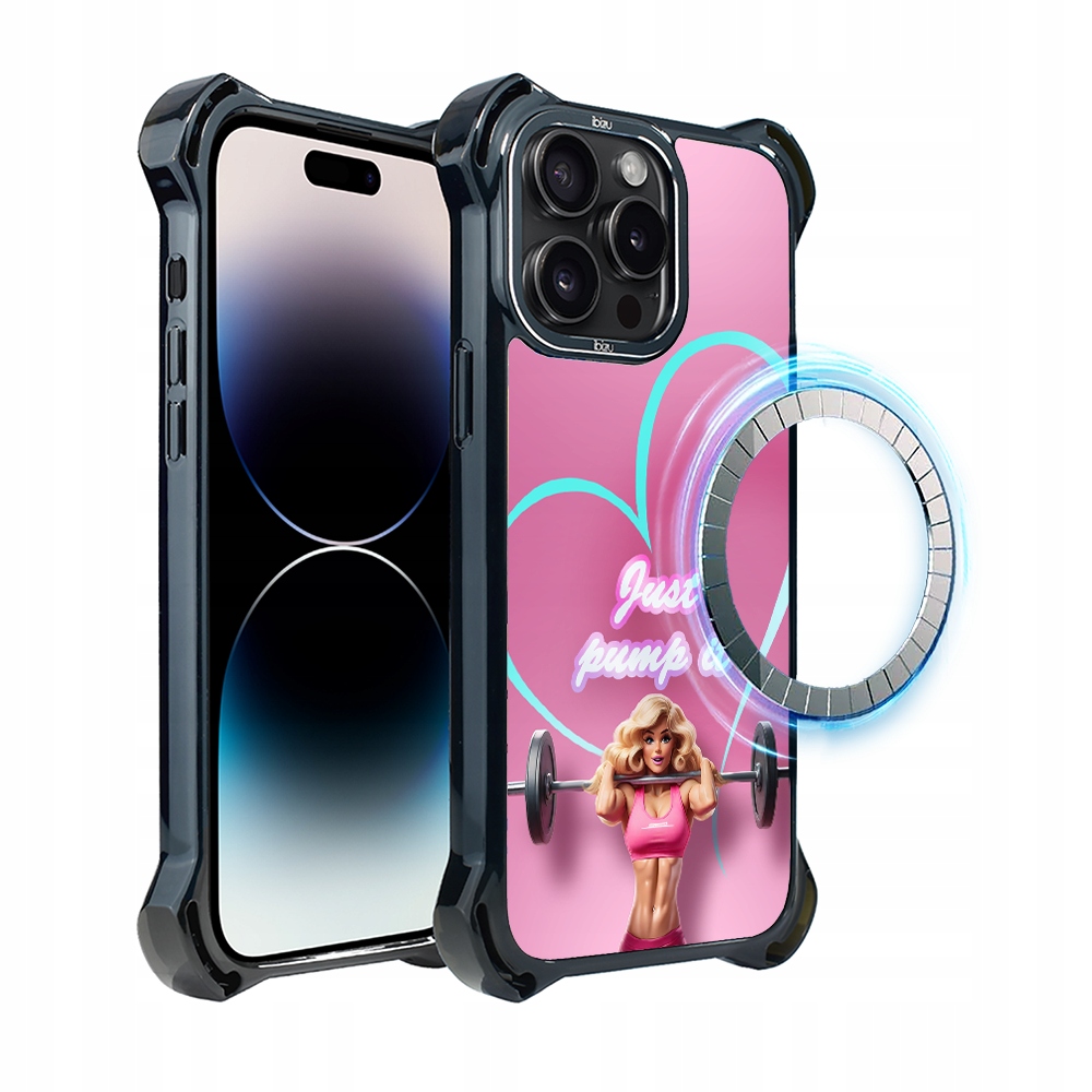 Pouzdro pro iPhone 14 Pro Max Ibizu DropGuard Ultra s MagSafe, Pump it love
