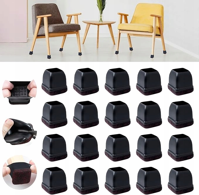 16 X Návleky Na Nohy Židlí, Průměr Čtvercového Krytu, Průměr Až 32 MM