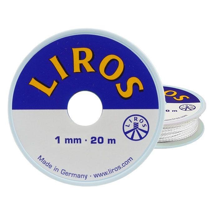 Juzing Woskowany Biały Nić Żeglarska Liros 1mm x 20M Made In Germany