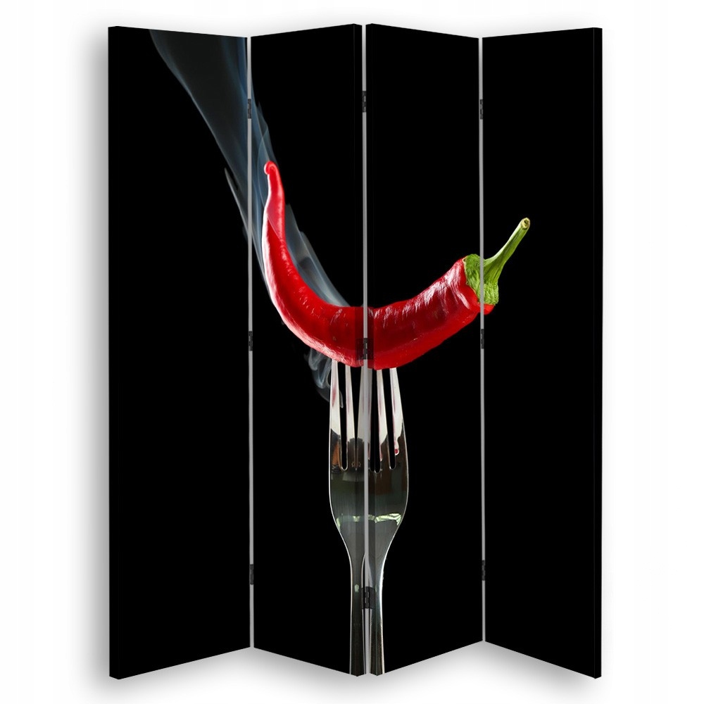 Obojstranný paraván, chilli paprička na vidličke 145x170
