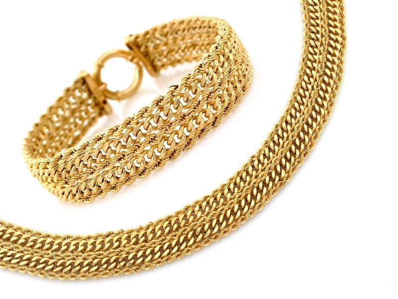 Sada šperků žluté zlato 585 náhrdelník a náramek 41.12 g