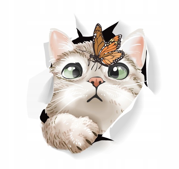 

Naklejka Na Ścianę Kot Kotek Kiciuś 70cm eco