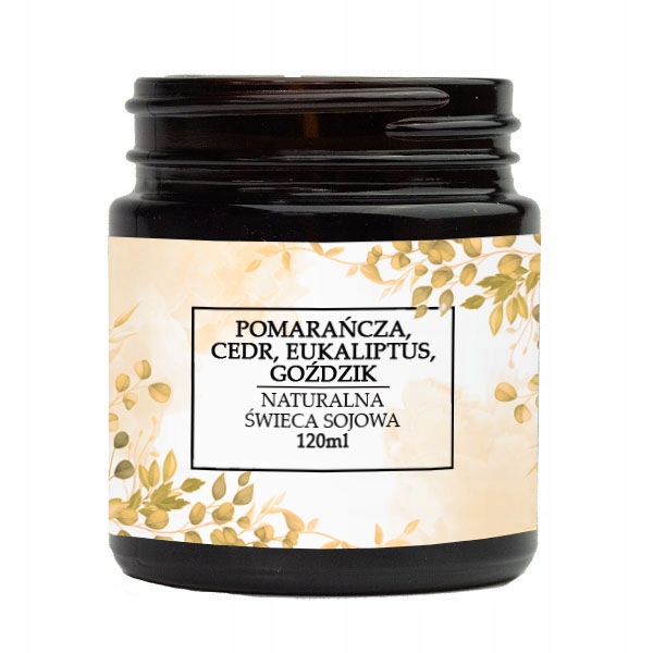 

Naturalna świeca sojowa 120 ml cedr pomarańcza