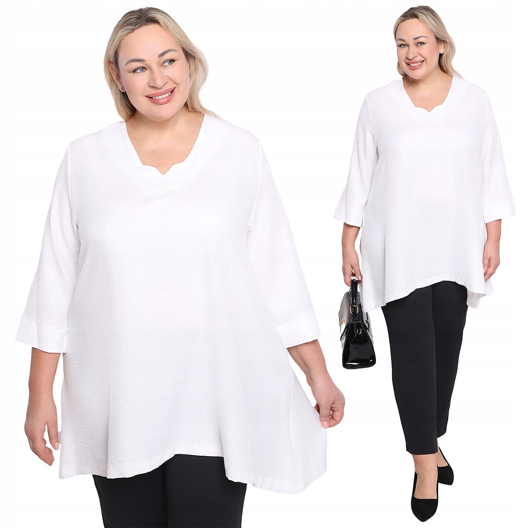 Bílá tunika s rukávem 3/4 54/56