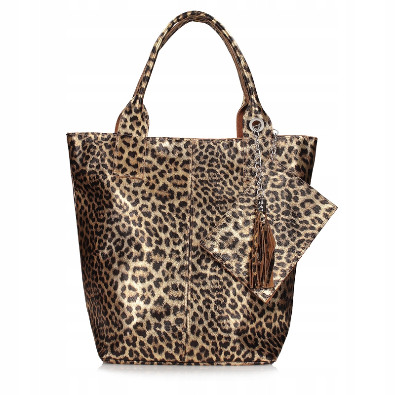 Zlatá Shopperka Dámská Přírodní Metalizovaná kůže Panterka Toscanio 1101