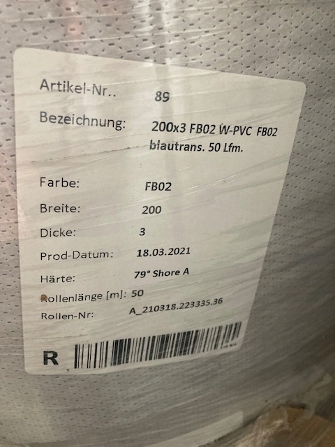 PAS DO KURTYNY PASKOWEJ FOLIA PCV PCV 200X3 ROLKA Rodzaj inny