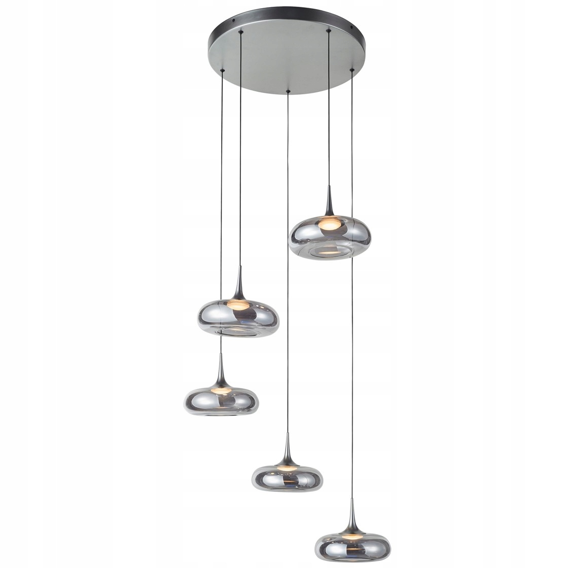 Lampa sufitowa wisząca srebrna żyrandol Led nad stół wyspę do kuchni Tenele