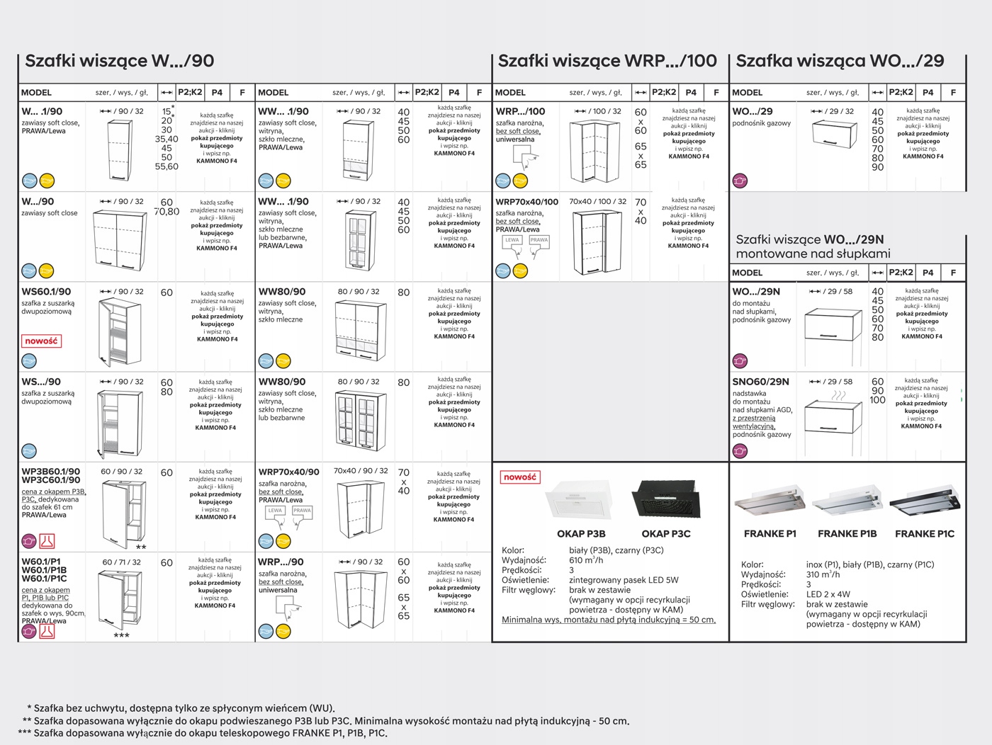 D55.1 - szafka dolna KamMono P4 Rodzaj szafek inny rodzaj szafki