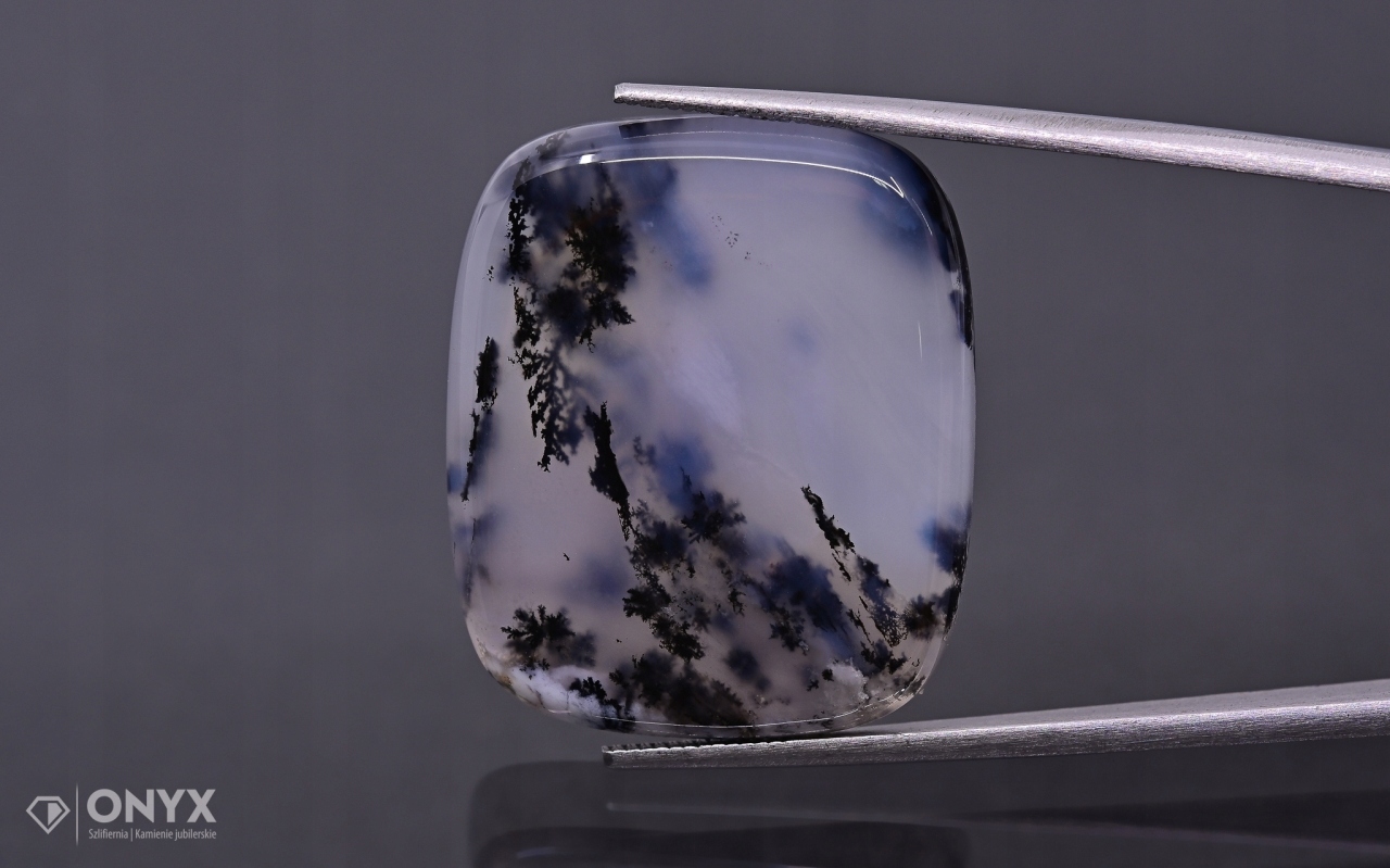 Dendritový achát z Turecka kabošon cushion 27x23 mm