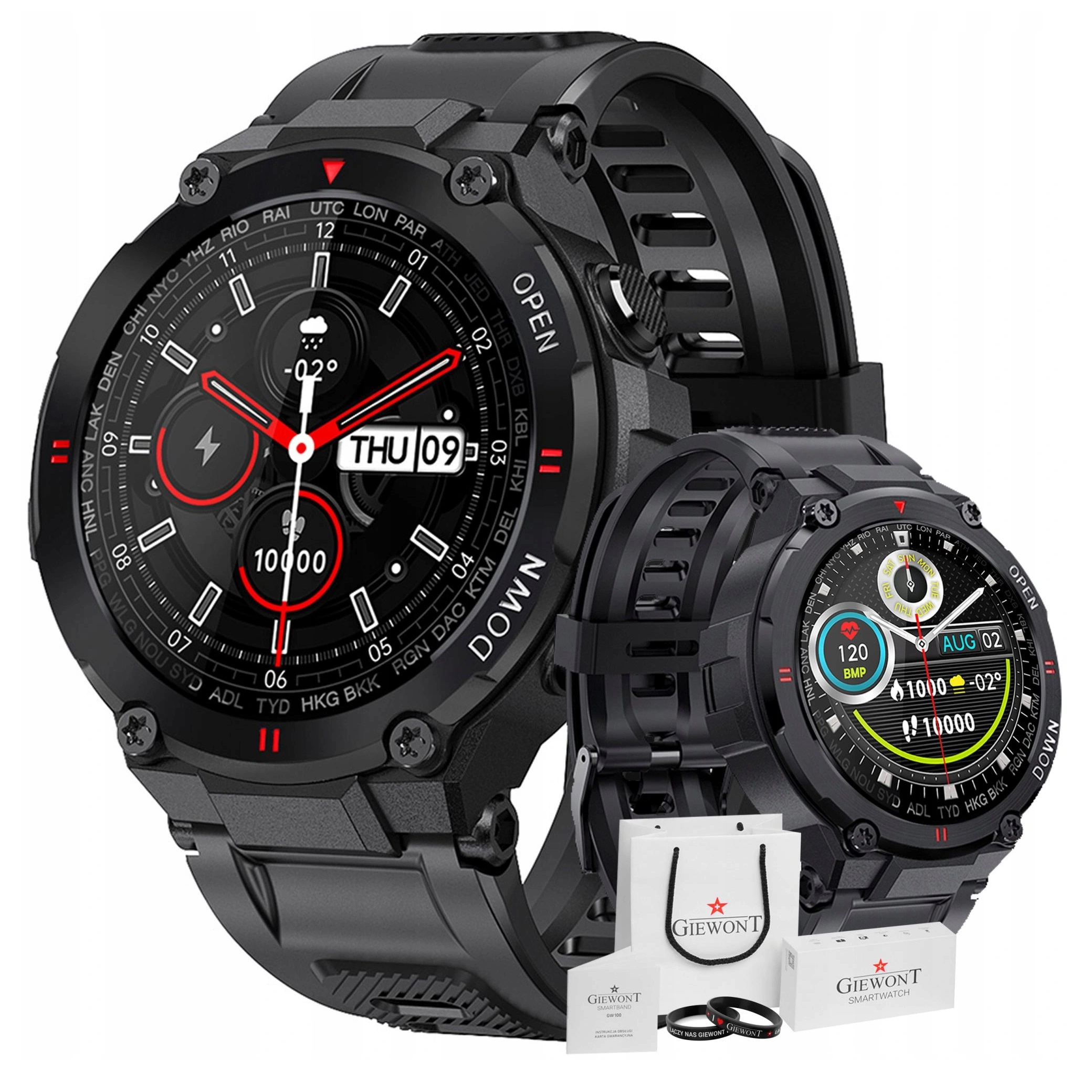 

Smartwatch Męski Rozmowy Ciśnienie Puls Sms Grawer