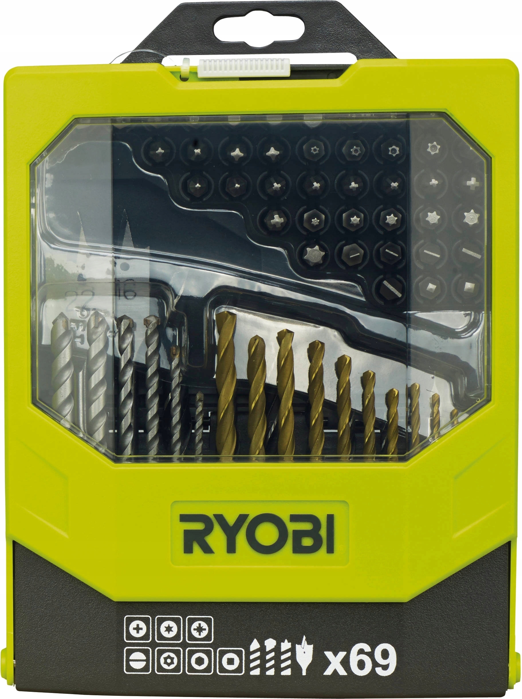 

Ryobi RAK69MIX Zestaw Wierteł I Bitów 69 Szt