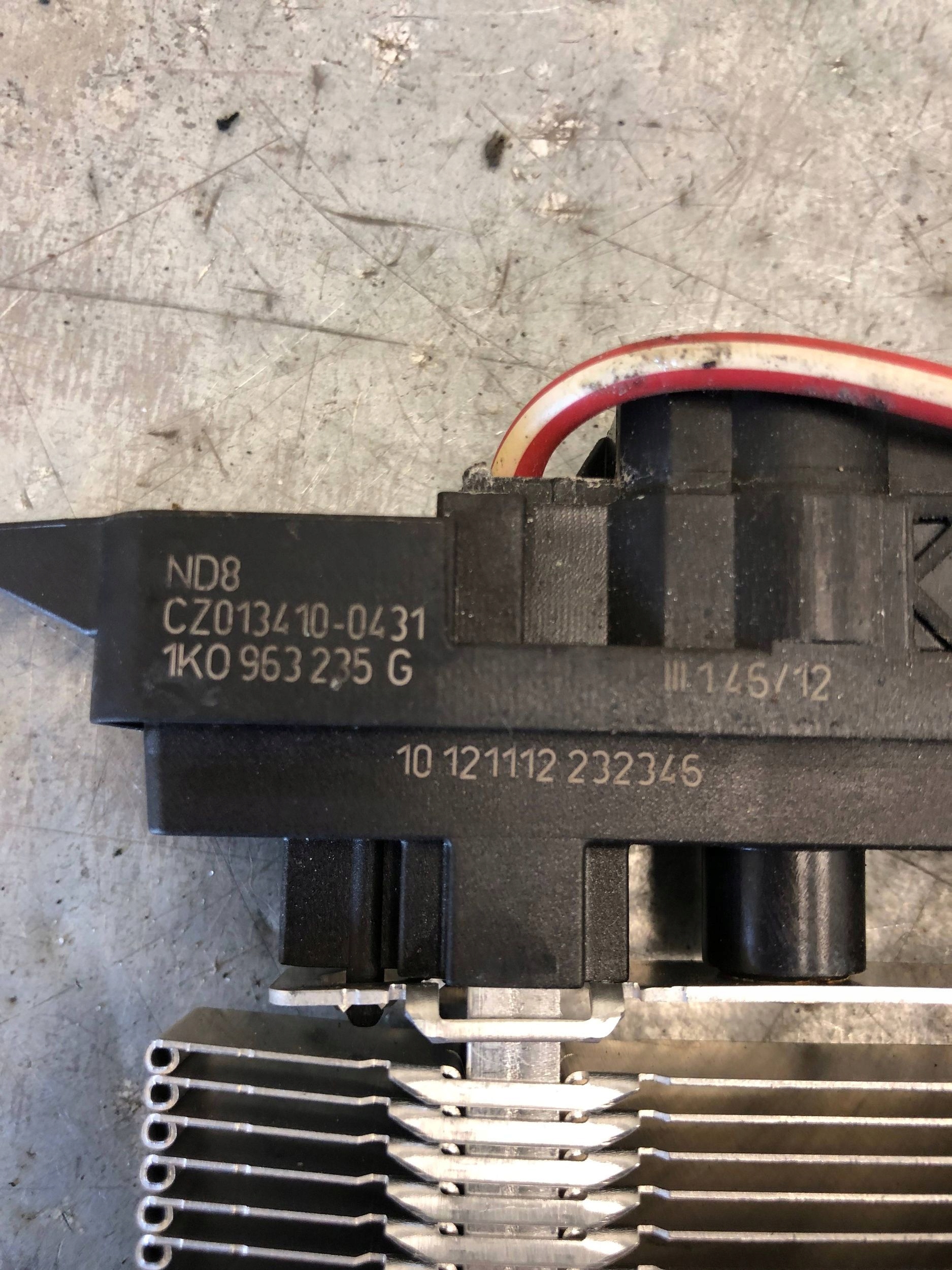 heater electrical VW GOLF VI 1K0963235G