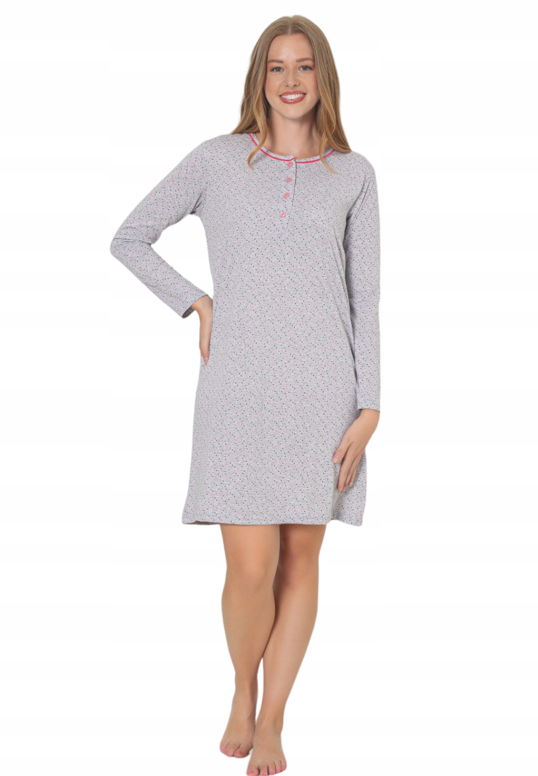 KOSZULA NOCNA DŁUGI RĘKAW/ TURECKIE 100%BAWEŁNA Marka La Penna