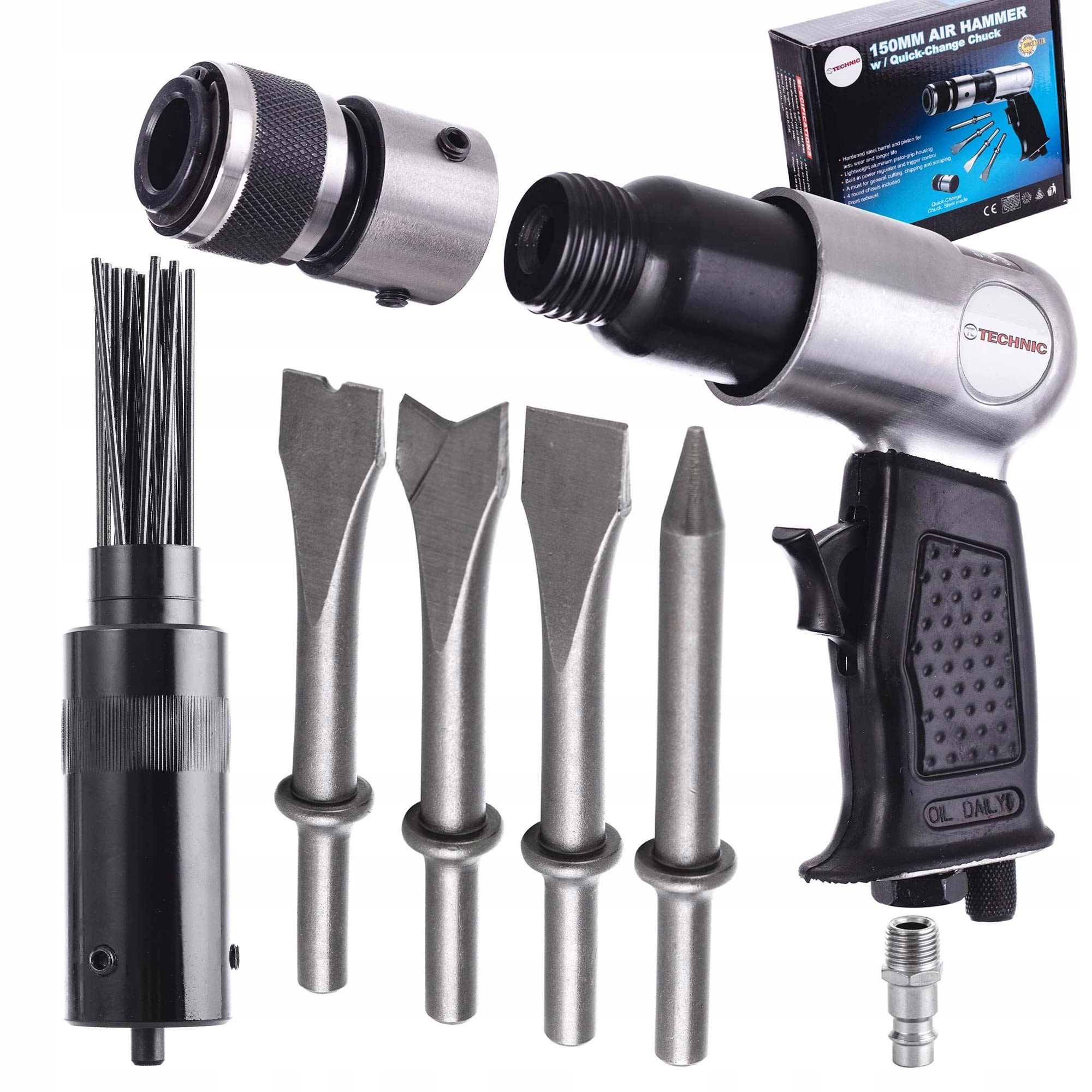 Pneumatické jehlové kladivo Automatické 4x jeskyně Řezačky Hlava jehlová