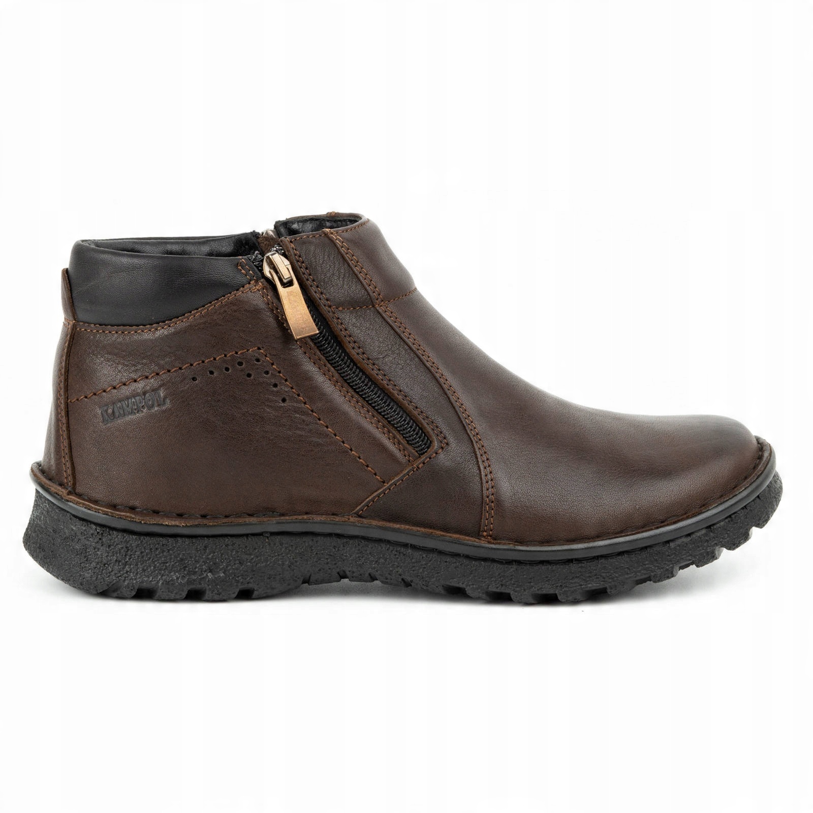 

Buty męskie zimowe skóra na zamek 130KA brązowe 47