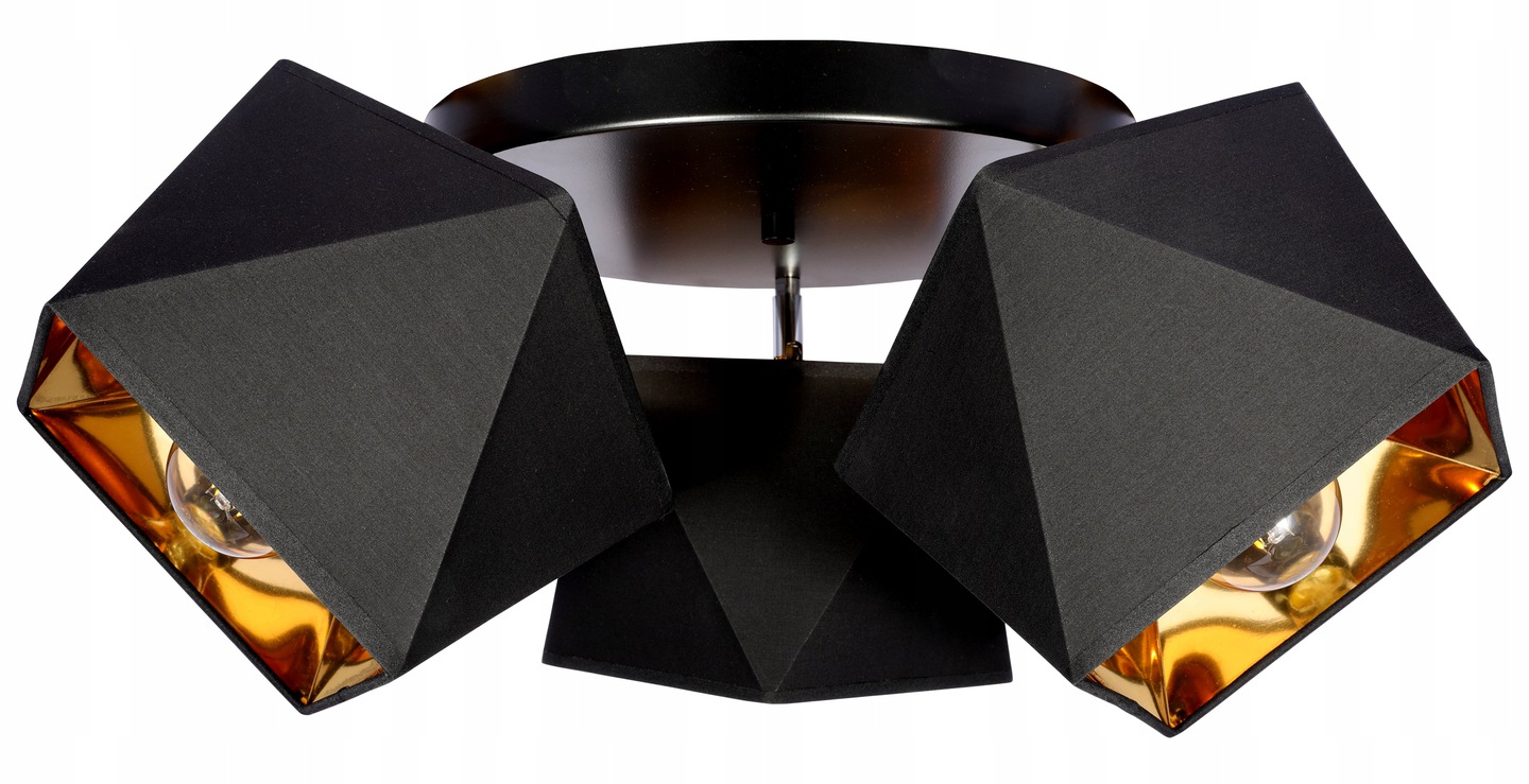 

Lampa Wisząca Sufitowa Diament Abażur Złoty Led