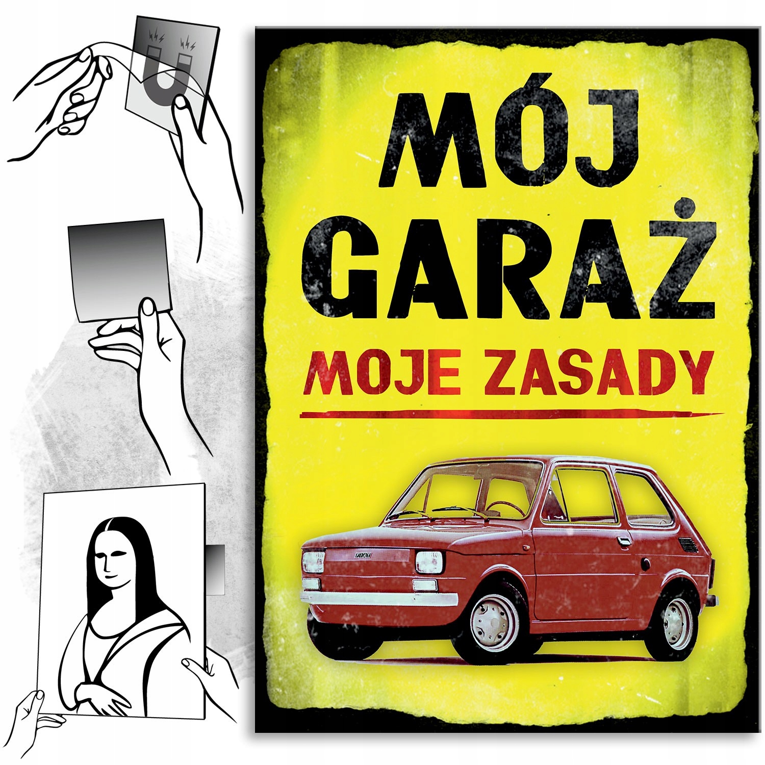 Kovový plakát Moje garáž má pravidla Dárek 22 x 31 cm