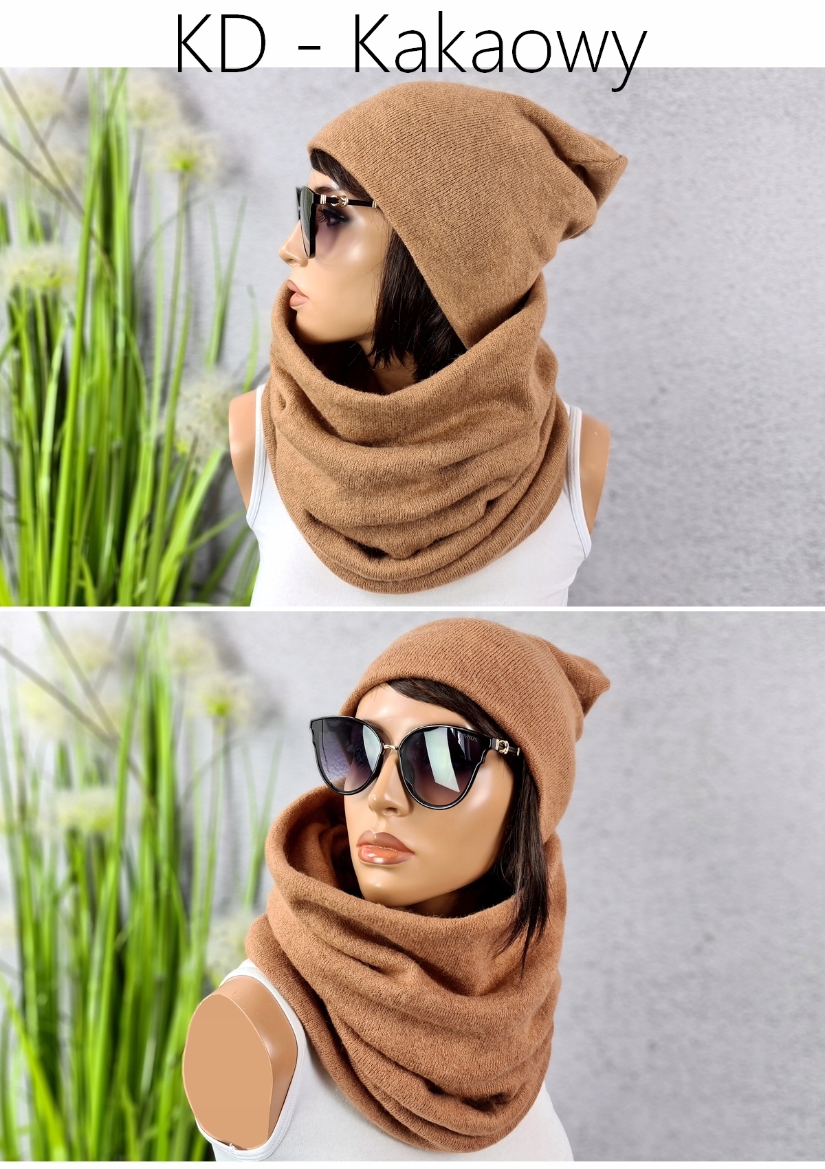 POLSKI Komplet CZAPKA + KOMIN Tunel MODNE KOLORY Zawartość zestawu czapka komin (golf)