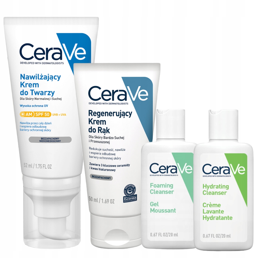 CeraVe Nawilżający Krem do Twarzy SPF50 Krem do Rąk Regenerujący 50 ml