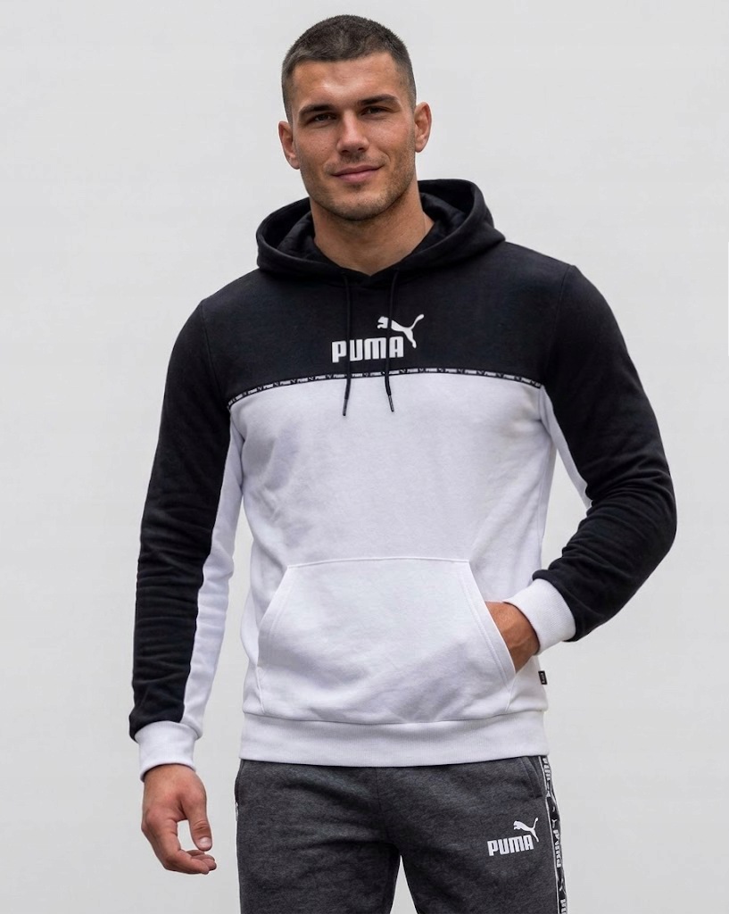 3421 Pánská Mikina Puma Klokanka S Kapucí Bavlněná Sportovní Ess Block L