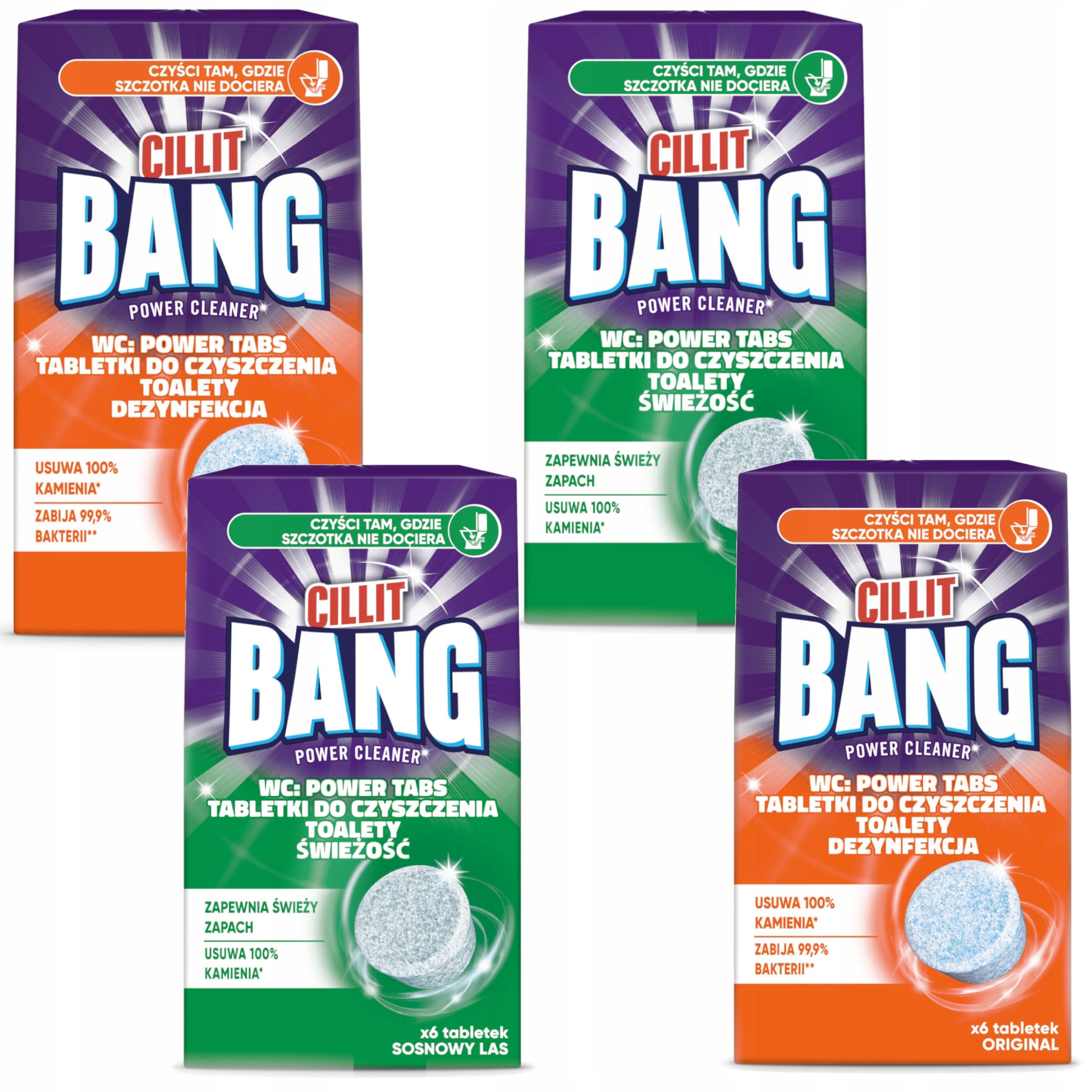 Levně Cillit Bang Čisticí tablety na Wc Mix Borovicový les Originál 4x 6 Ks