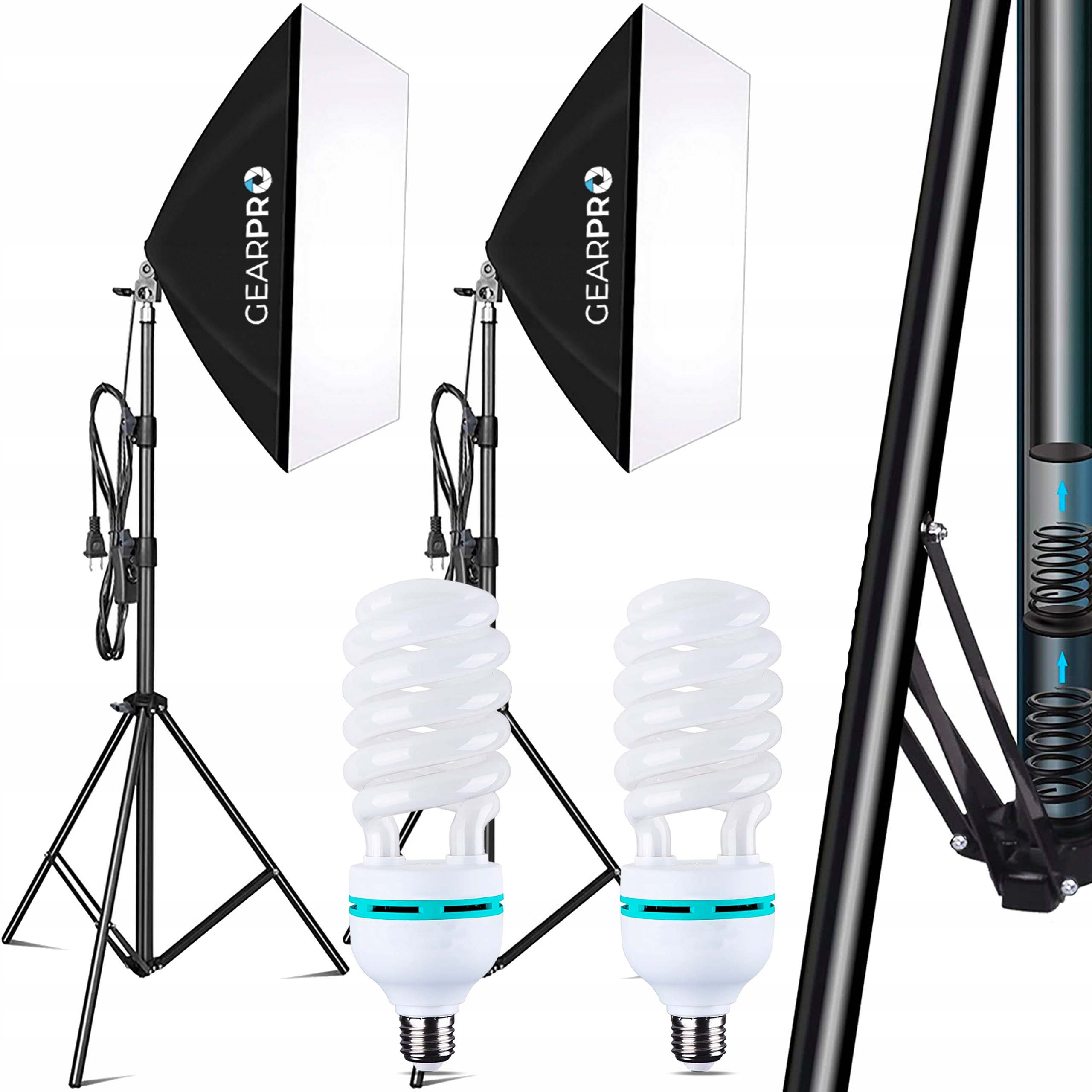 

2x Softbox Zestaw Oświetlenie Ciągłe 2x 150W 50x70