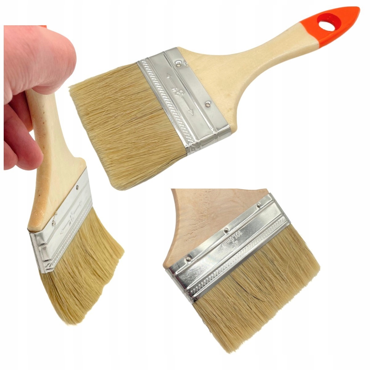 12x PĘDZEL MALARSKI PŁASKI PROSTY 75MM UNIWERSALNY Zastosowanie farby wodne