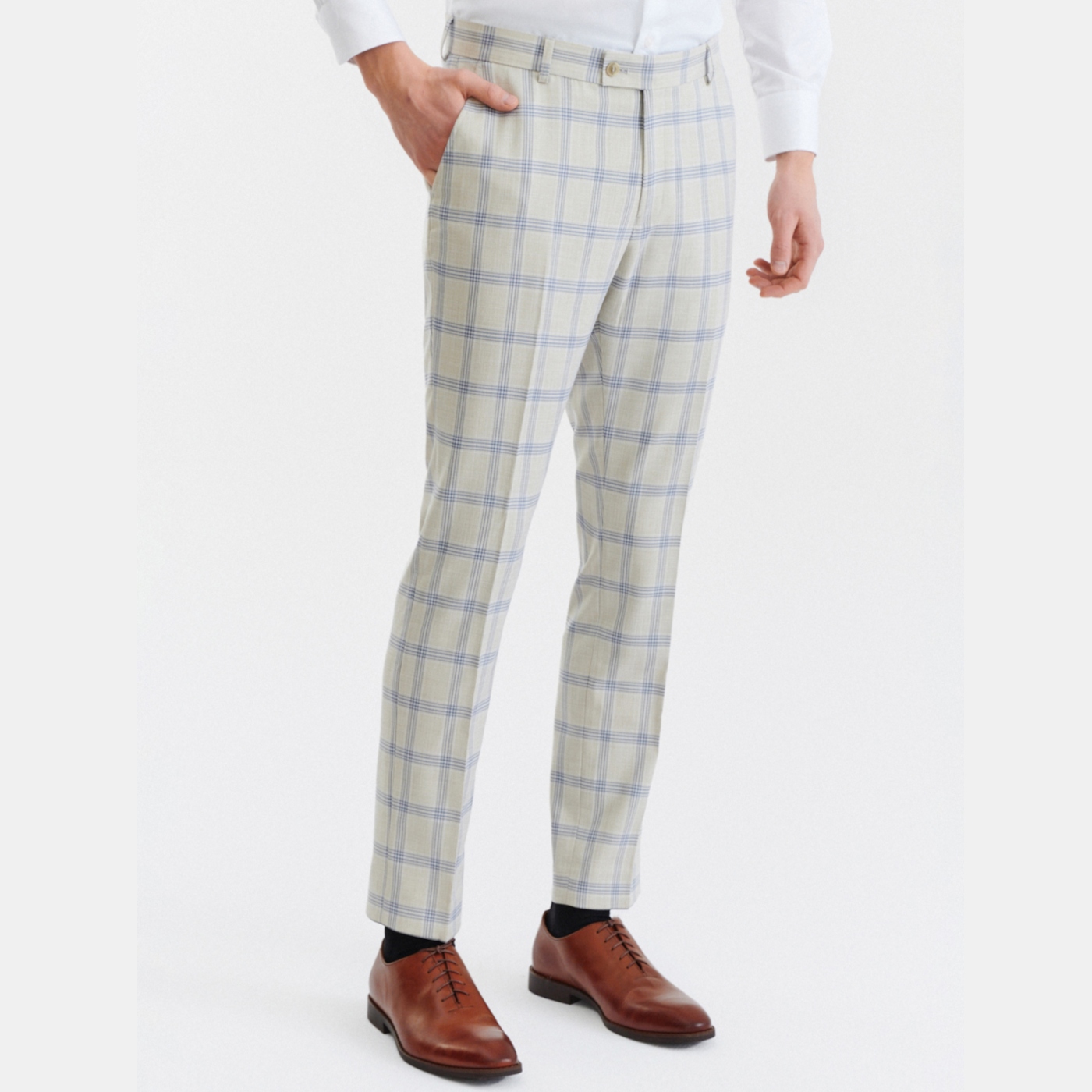 Béžové oblekové kalhoty Pako Lorente 176/100