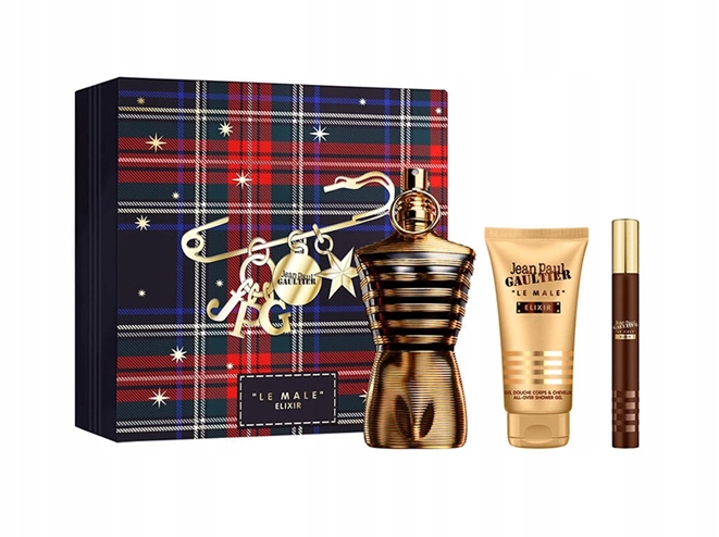 Sada Jean Paul Gaultier Le Male Elixir Parfum 125 ml sprchový gel 75 Ml 10 ml