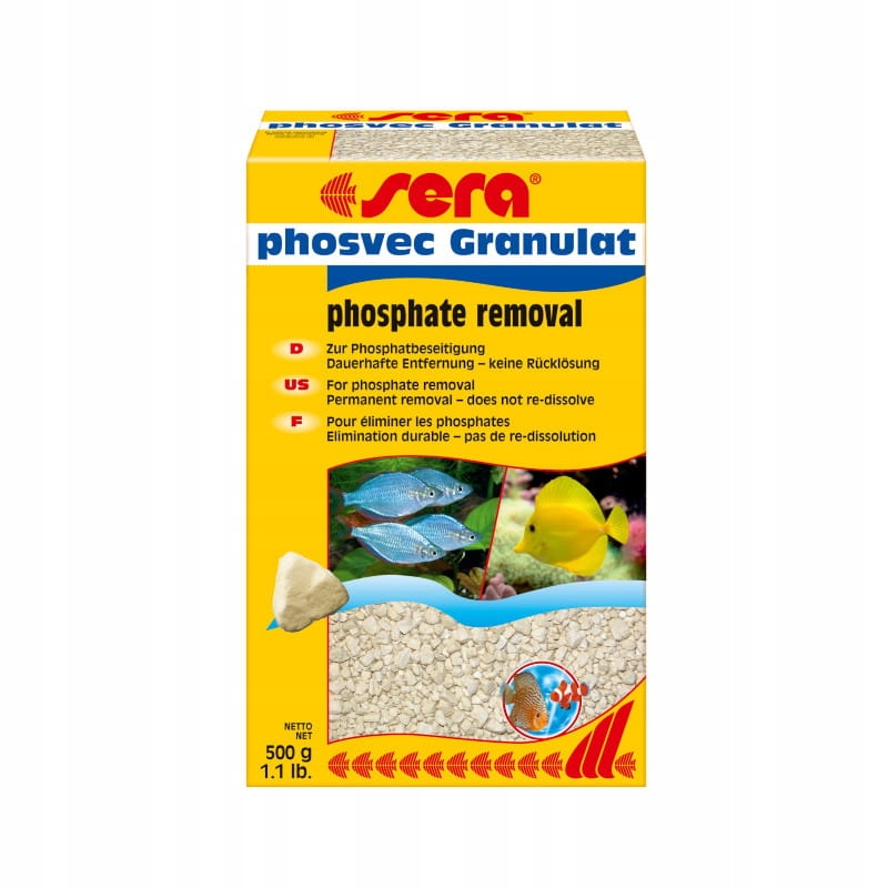 Levně Sera Phosvec 500g Odstraňování fosforu PO4 v akváriu Minerální náplň do filtru