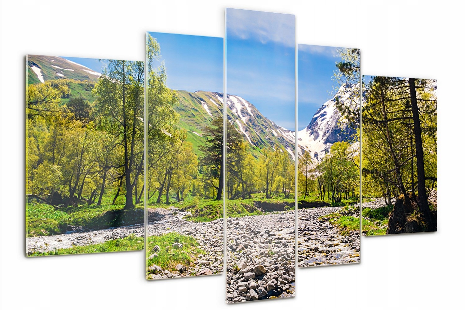 

Obraz szklany tryptyk na ścianę Rzeka w górach